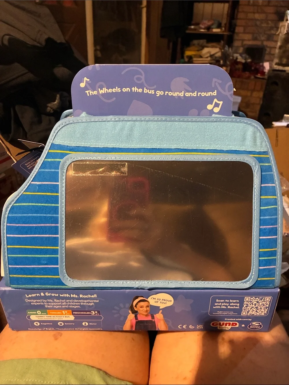 Rachel Yellow and Blue Activity Bus tummy time Toy